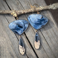 Pietersite and Bird’s Eye Agate Earrings